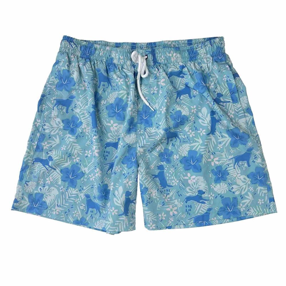 SOUTHERN PROPER Sky Blue‎ Floral Dog Print Men's XL Drawstring Waist EUC
